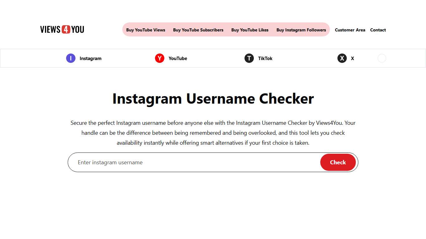 Instagram Username Checker - Views4You